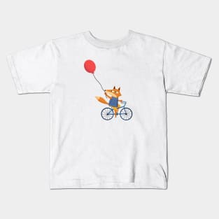 wolf on bike Kids T-Shirt